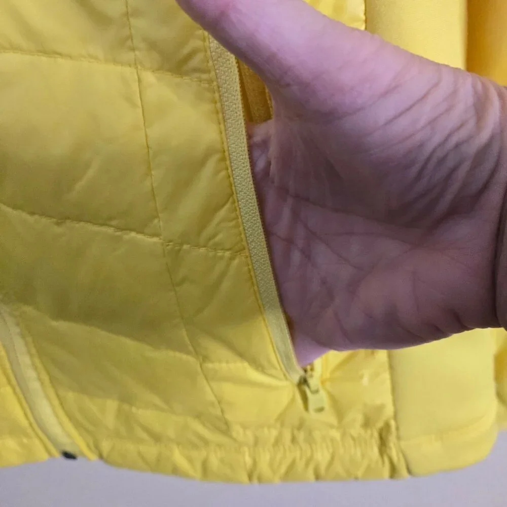 Calvin Klein Performance Bright Yellow Down Full Zip Pockets Puffer Jacket SizeM